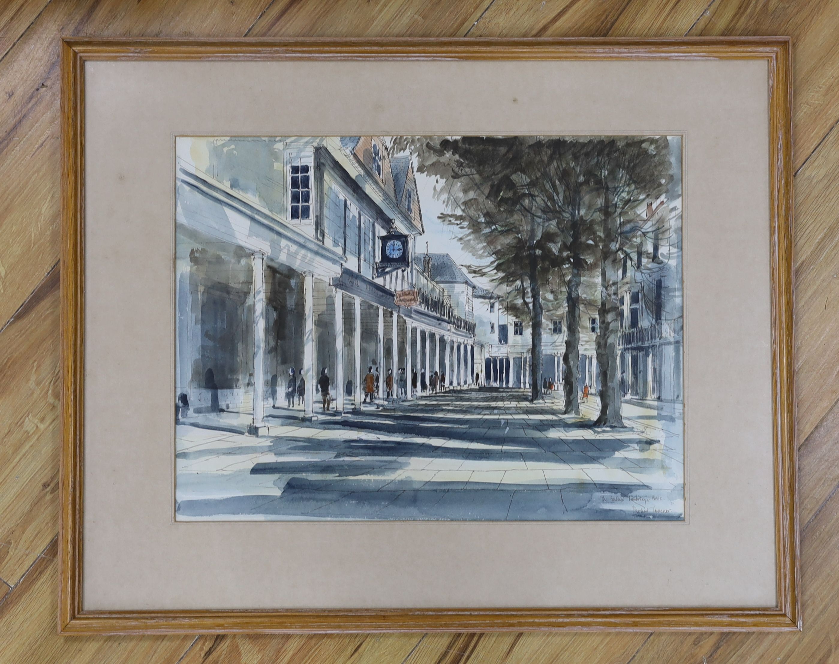 Robert Tavener (1920-2004), ink and watercolour, 'The Pantiles - No.2, Tunbridge Wells', signed, 35 x 46cm